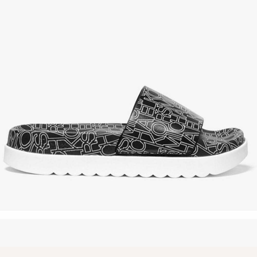 MIchael Kors Tyra Graphic Logo Slide Sandal - Picture 3 of 3